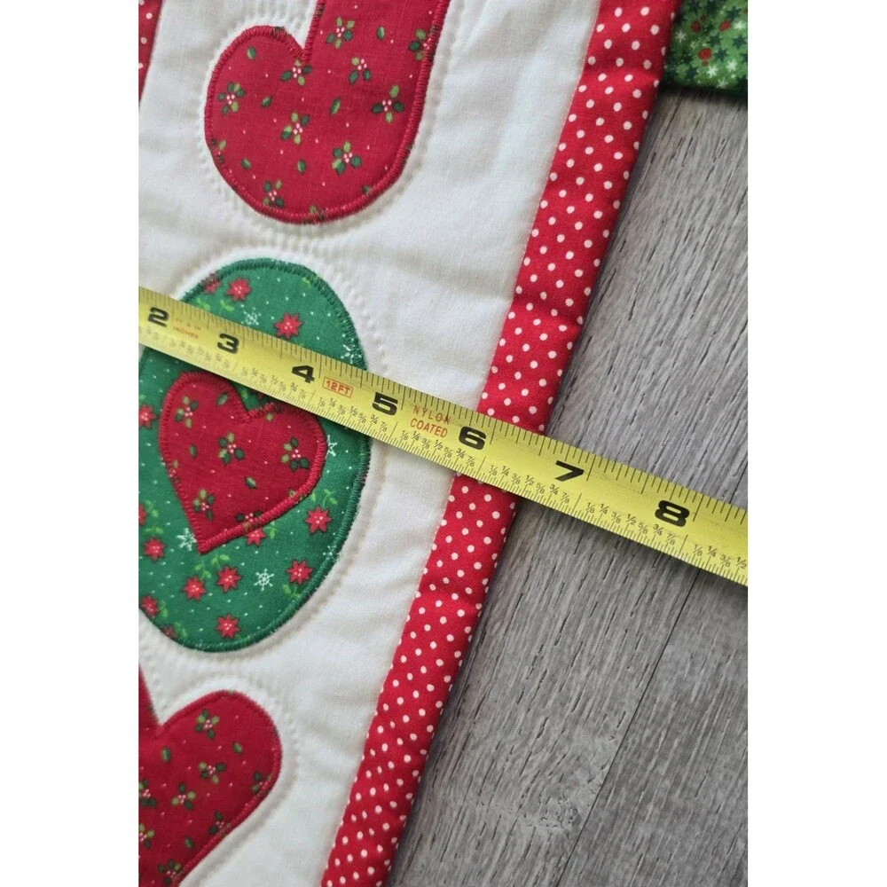 JOY Quilted Country Christmas Door / Wall Hanging Farmhouse Cottage Holiday
